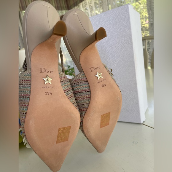 ❌SOLD OUT❌Christian Dior Striped Slingback Size 39.5 - Picture 4 of 7